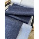 Loewe Double Face Scarf in Navy/Light Blue Wool and Cashmere