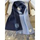 Loewe Double Face Scarf in Navy/Light Blue Wool and Cashmere