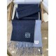 Loewe Double Face Scarf in Navy/Light Blue Wool and Cashmere