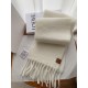 Loewe Scarf in White Mohair and Wool