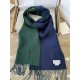 Loewe Window Scarf in Green/Blue Wool and Cashmere