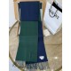 Loewe Window Scarf in Green/Blue Wool and Cashmere