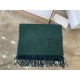 Loewe Window Scarf in Green/Blue Wool and Cashmere