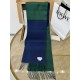 Loewe Window Scarf in Green/Blue Wool and Cashmere