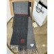 Loewe Window Scarf in Black/Grey Wool and Cashmere