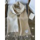 Loewe Double Face Scarf in Ivory/Sand Wool and Cashmere