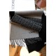 Loewe Anagram Scarf in Grey/Black Wool and Cashmere