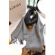 Loewe Anagram Scarf in Grey/Black Wool and Cashmere