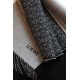 Loewe Anagram Scarf in Grey/Black Wool and Cashmere