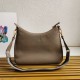 Prada Shoulder Bag in Grey Grained Leather