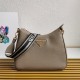 Prada Shoulder Bag in Grey Grained Leather