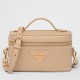 Prada Mini Vanity Bag in Sand Beige Grained Leather