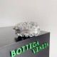 Bottega Veneta Knot Minaudiere Clutch in Silver Sequins Laminated Leather