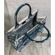 Dior Medium Book Tote Bag in Blue Butterfly Bandana Embroidery