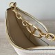 Valentino VLogo Moon Small Hobo Bag with Chain in White Leather