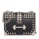 Prada Cahier Black Leather Shoulder Bag with Studded