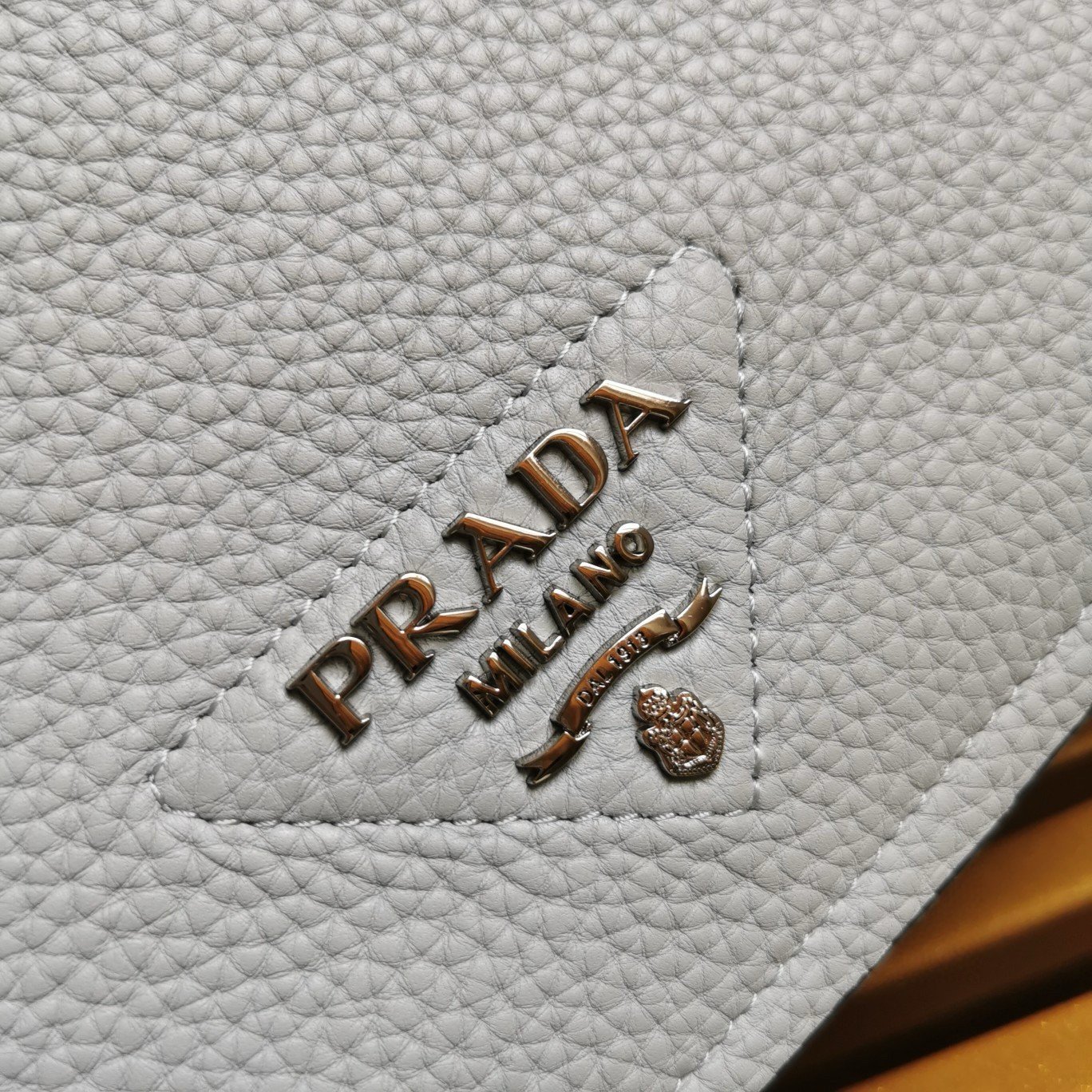 Prada Flap Shoulder Bag in Cornflower Grained Leather