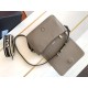 Prada Flap Shoulder Bag in Grey Grained Leather