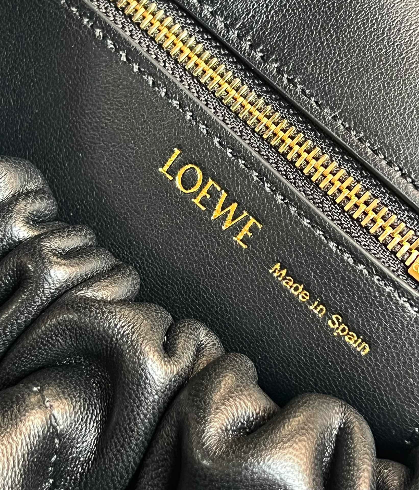 Loewe Small Squeeze Bag in Black Nappa Lambskin