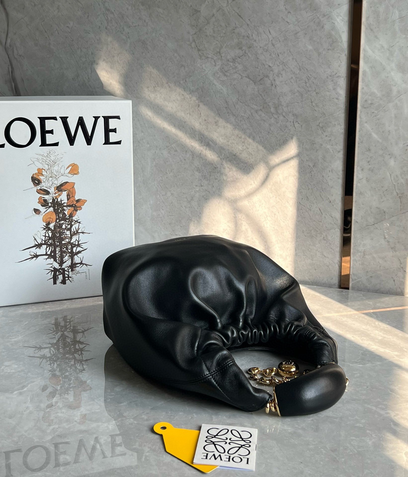 Loewe Small Squeeze Bag in Black Nappa Lambskin