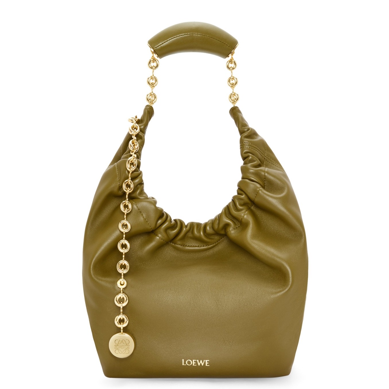 Loewe Small Squeeze Bag in Olive Nappa Lambskin