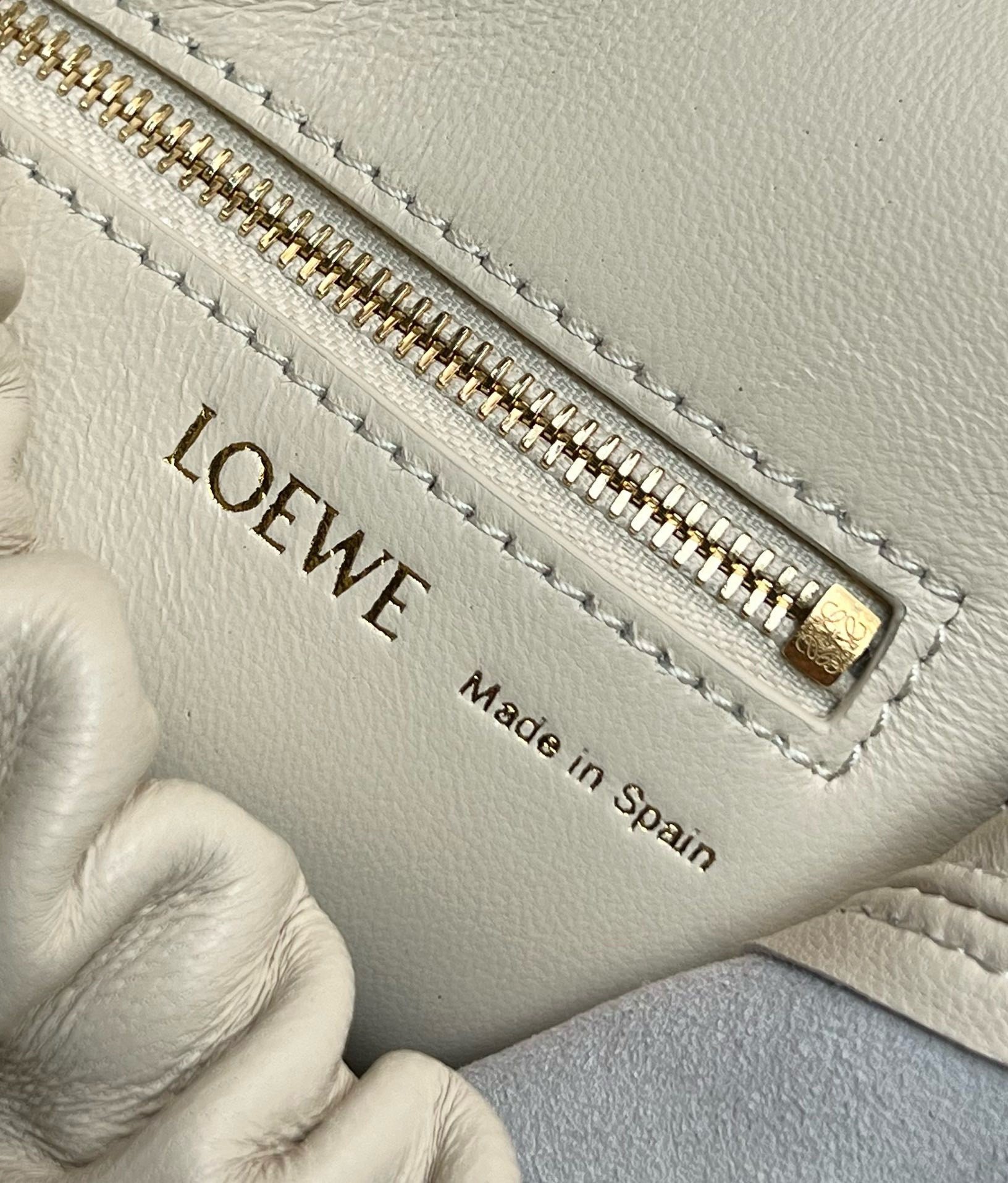 Loewe Small Squeeze Bag in White Nappa Lambskin