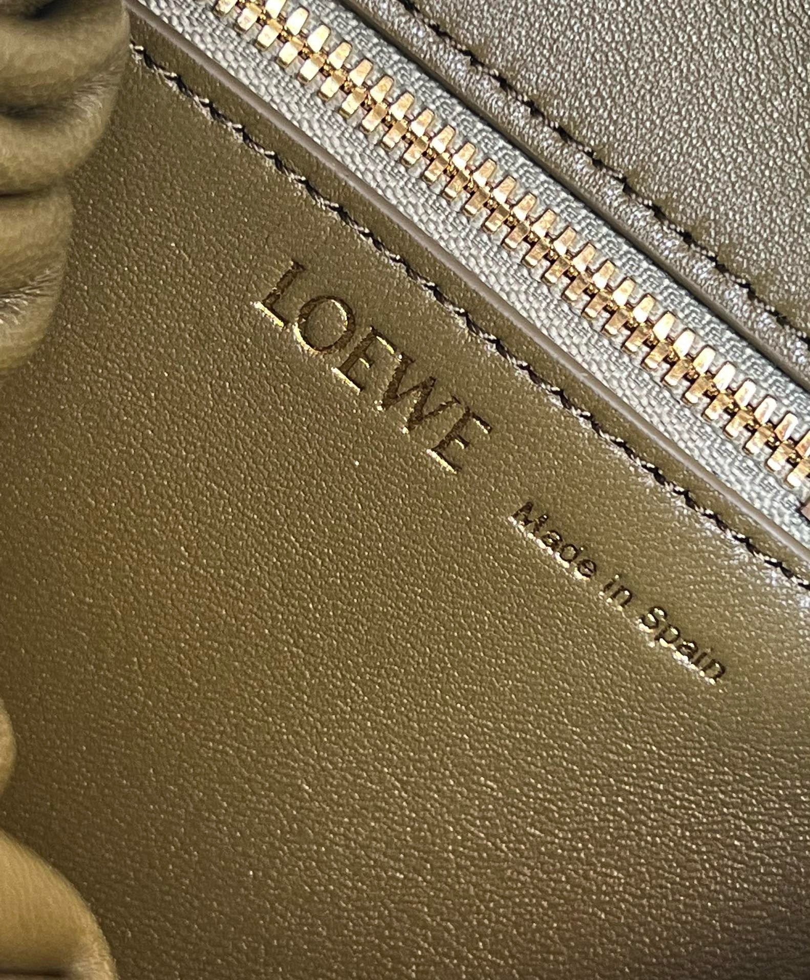 Loewe Medium Squeeze Bag in Olive Nappa Lambskin