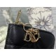 Dior Lady Dior Voyageur Small Coin Purse in Black Lambskin