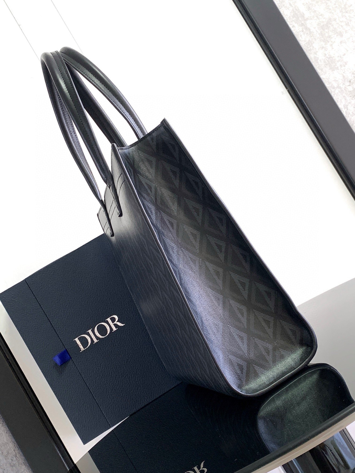 Dior Safari Tote Bag in Black CD Diamond Canvas