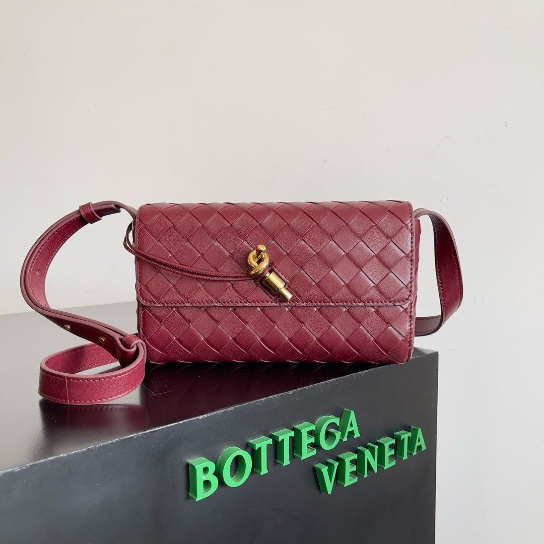 Bottega Veneta Mini Andiamo Cross-Body Bag in Barolo Intrecciato Lambskin