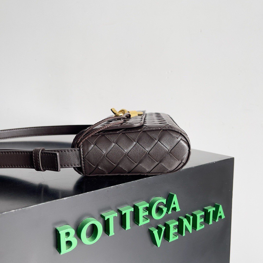 Bottega Veneta Mini Andiamo Cross-Body Bag in Fondant Intrecciato Lambskin