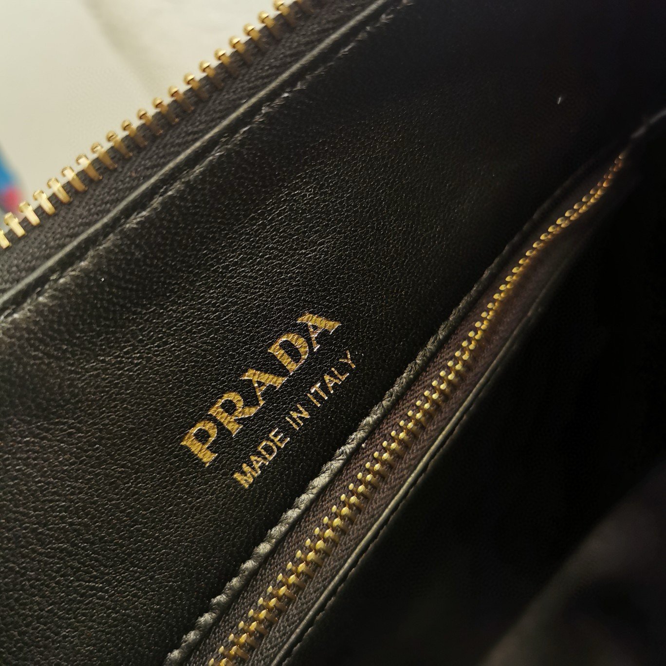 Prada Shoulder Bag in Black Grained Leather