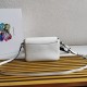 Prada Flap Shoulder Bag in White Grained Leather