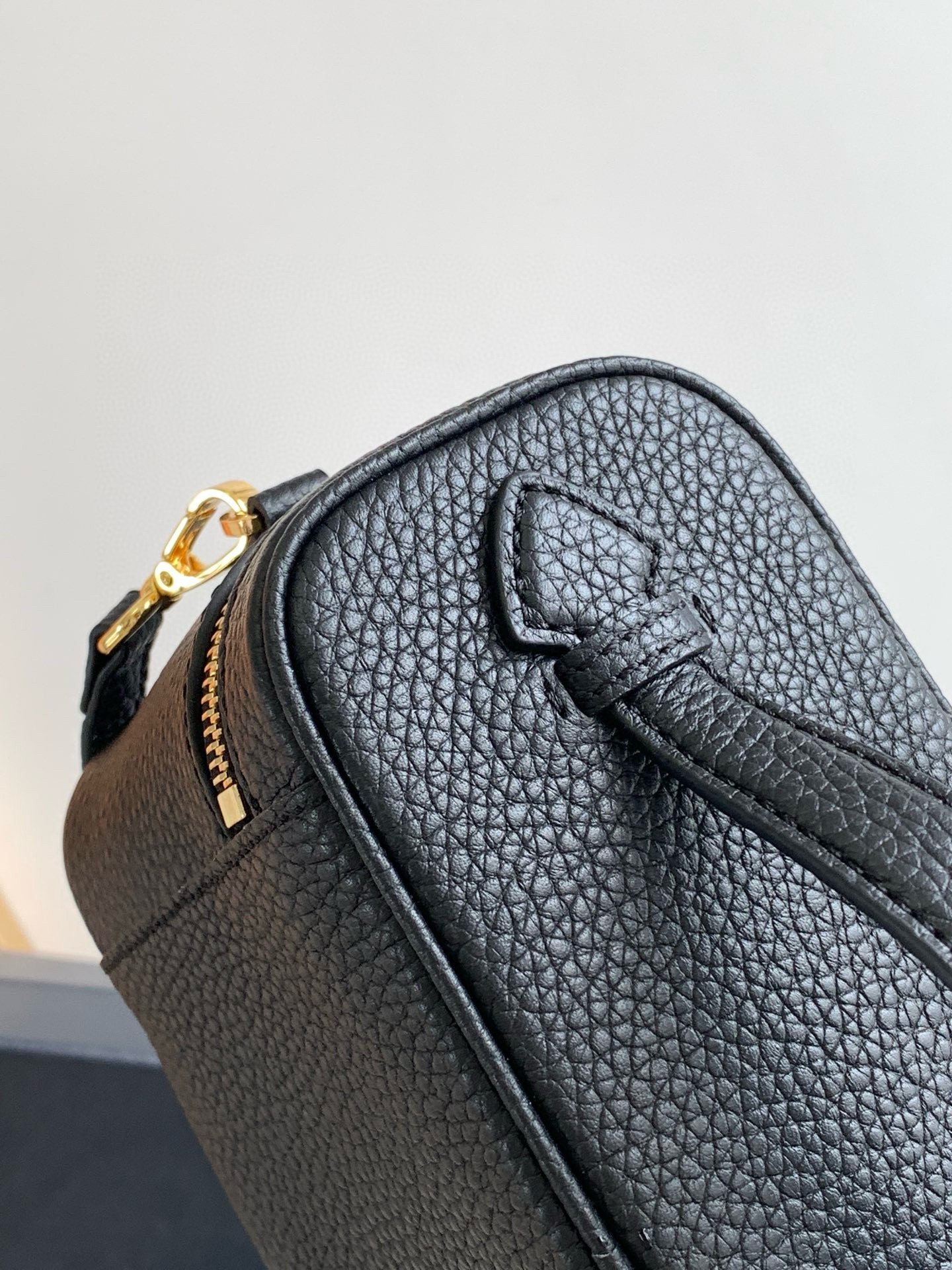 Prada Mini Vanity Bag in Black Grained Leather