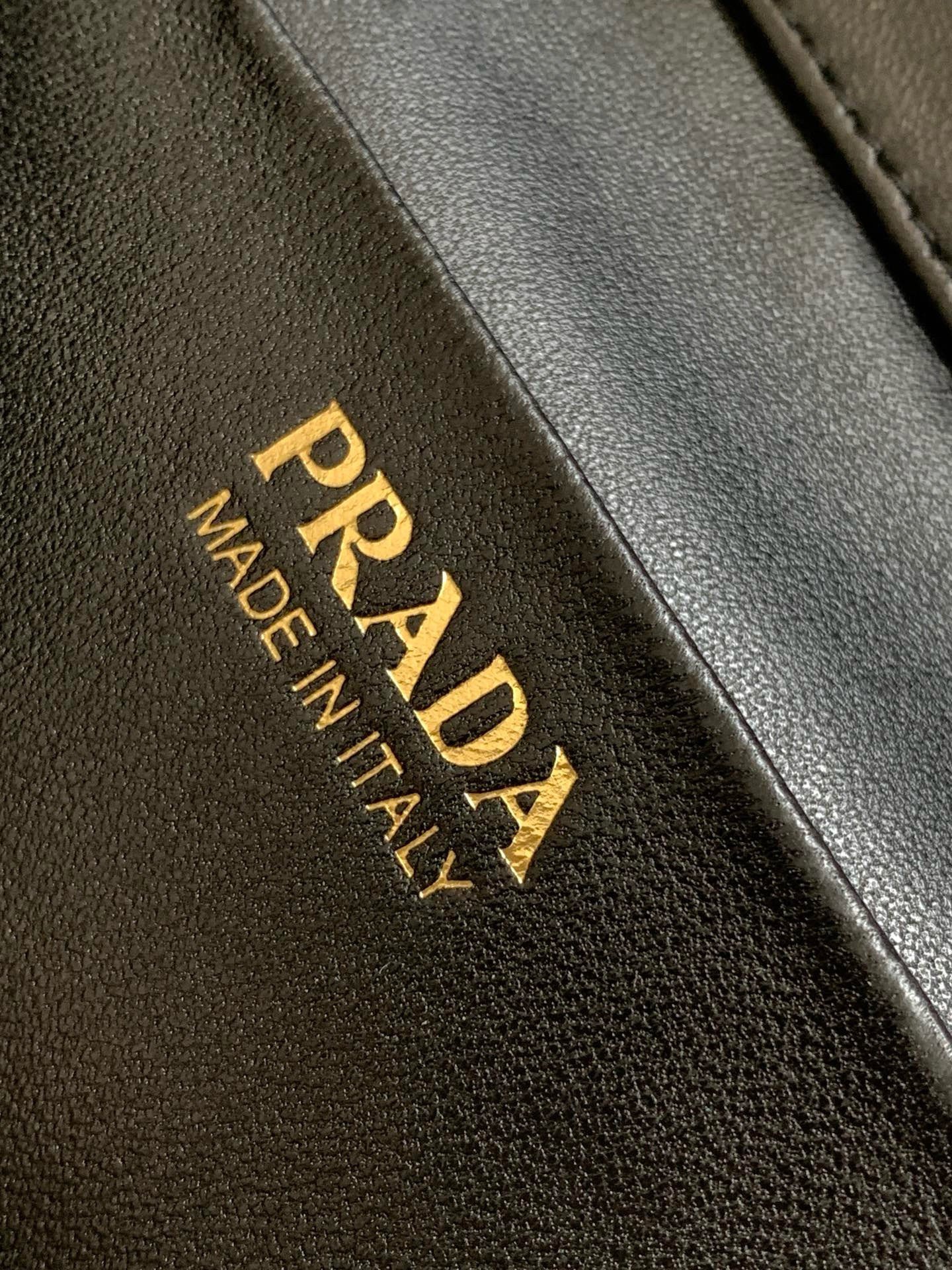 Prada Mini Vanity Bag in Black Grained Leather