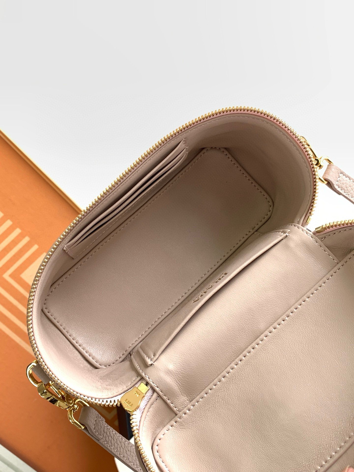 Prada Mini Vanity Bag in Light Pink Grained Leather