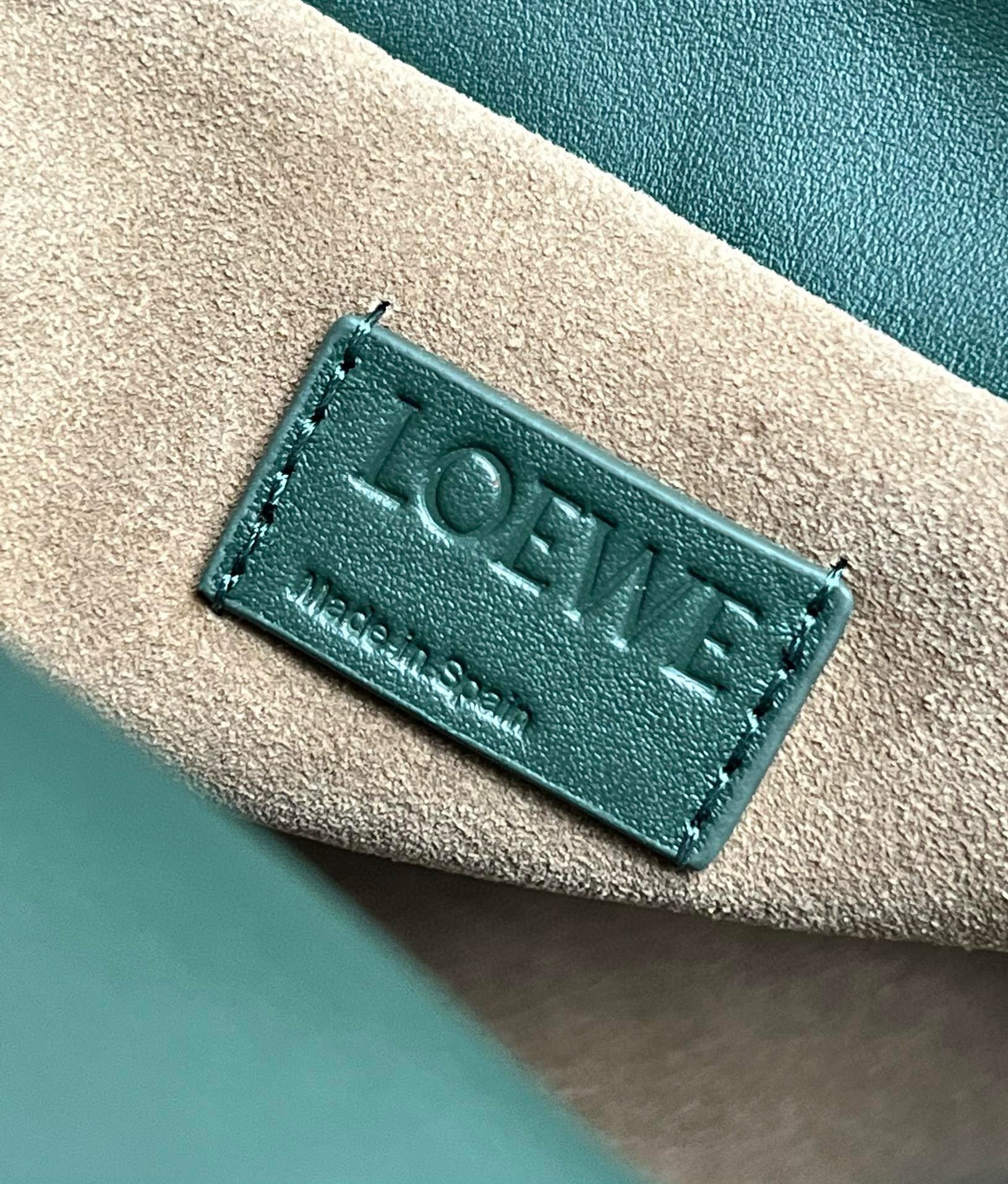 Loewe Flamenco Clutch Bag in Bottle Green Nappa Calfskin