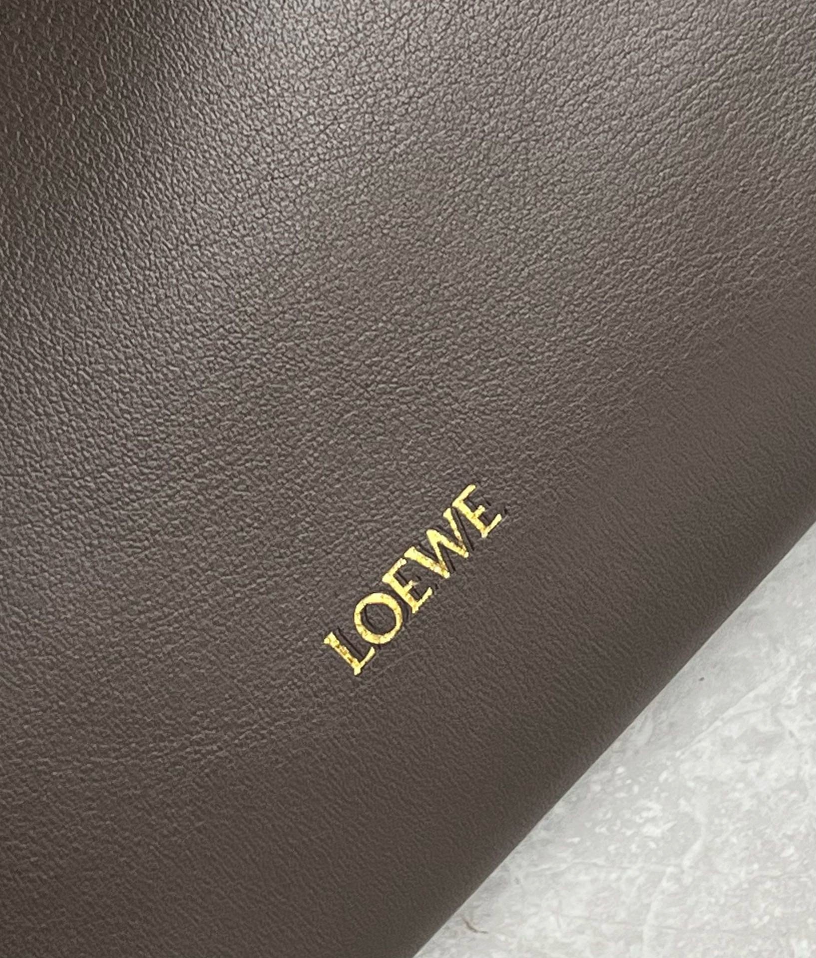 Loewe Flamenco Clutch Bag in Chocolate Nappa Calfskin