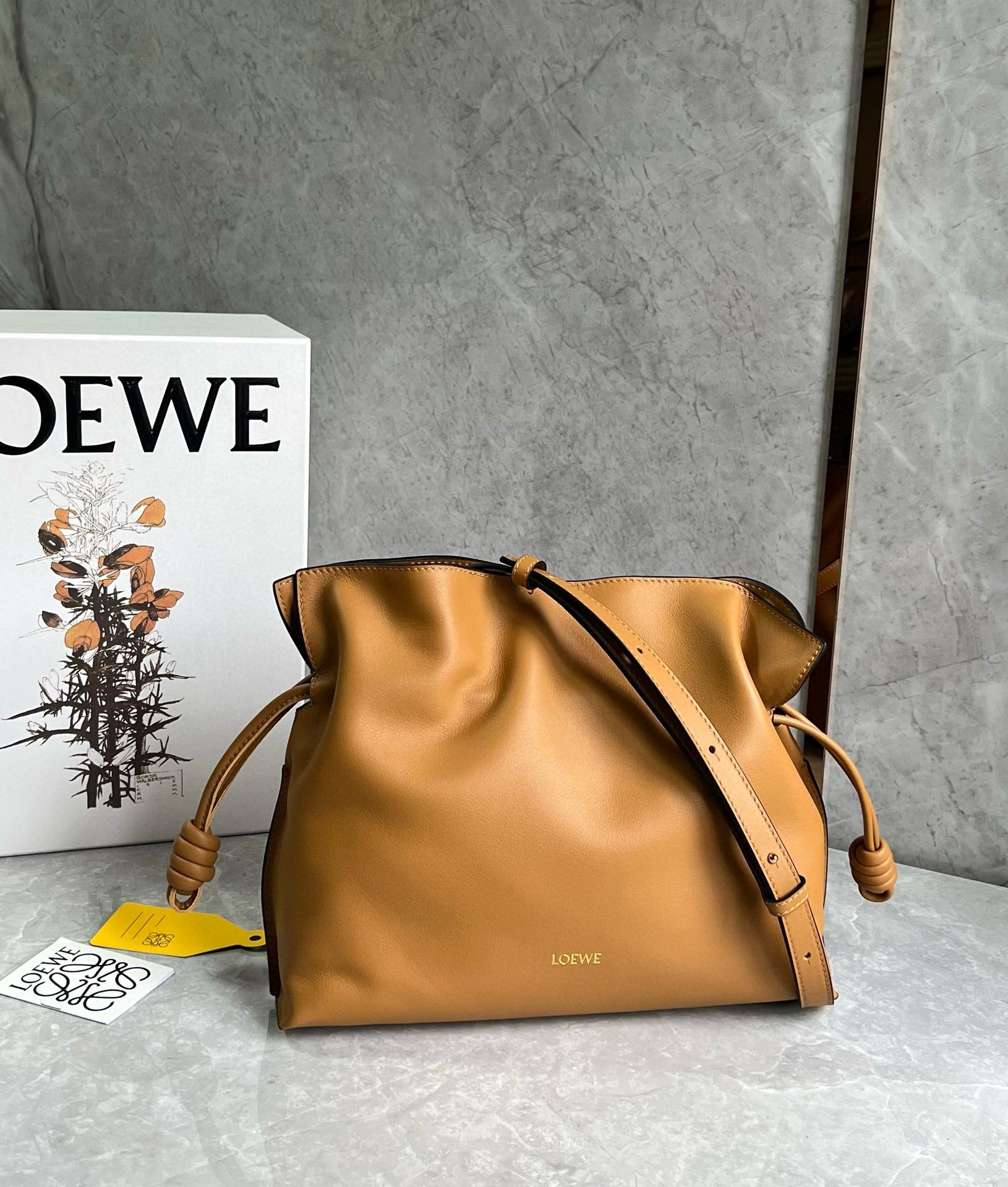 Loewe Flamenco Clutch Bag in Warm Desert Nappa Calfskin