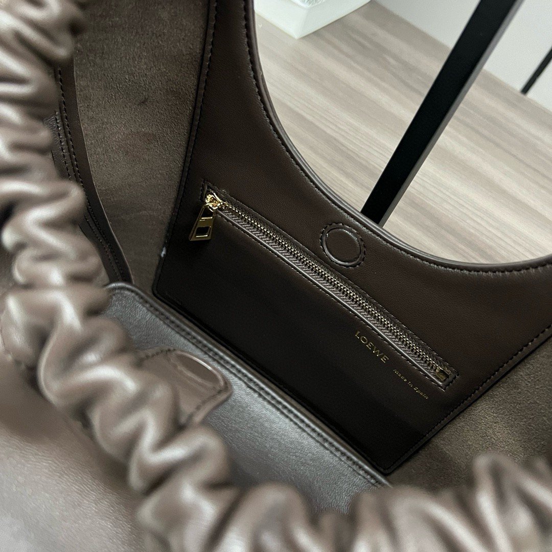 Loewe Small Squeeze Bag in Chocolate Nappa Lambskin