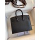 Hermes So Black Midnight Faubourg Birkin 20 Sellier Limited Edition Bag