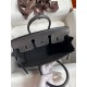 Hermes Birkin 25 Retourne Handmade Bag In Graphite Matte Alligator Leather