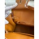 Hermes Birkin 25 Retourne Handmade Bag In Gold Clemence Leather