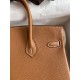 Hermes Birkin 25 Retourne Handmade Bag In Gold Clemence Leather