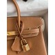 Hermes Birkin 25 Retourne Handmade Bag In Gold Clemence Leather