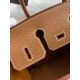 Hermes Birkin 25 Retourne Handmade Bag In Gold Clemence Leather