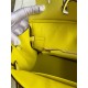 Hermes Birkin 25 Retourne Handmade Bag In Lime Epsom Calfskin