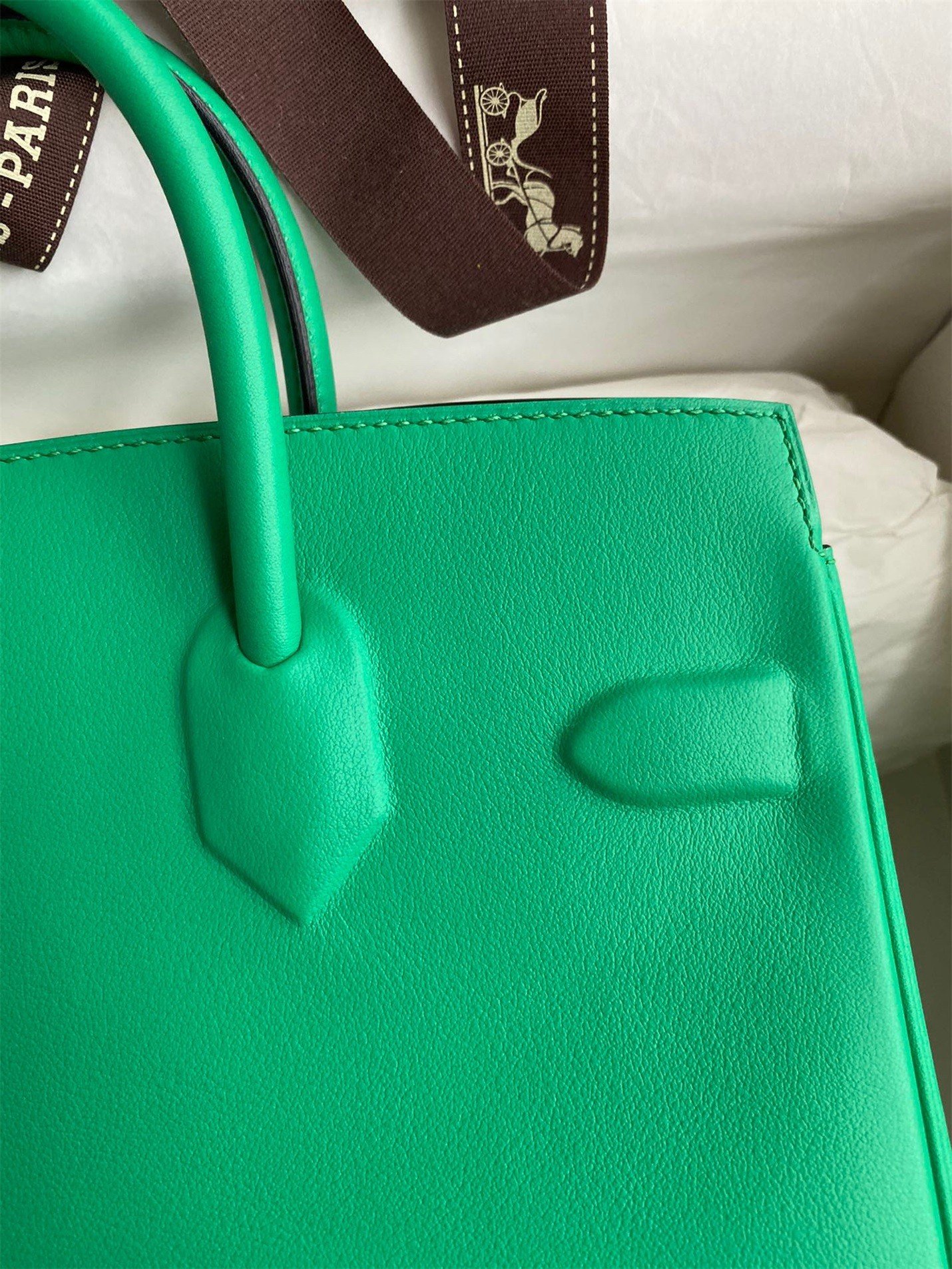 Hermes Shadow Birkin 25 Limited Edition Bag In Green Swift Calfskin