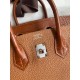 Hermes Touch Birkin 25 Bag in Gold Togo and Matte Alligator Leather