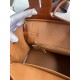 Hermes Touch Birkin 25 Bag in Gold Togo and Matte Alligator Leather